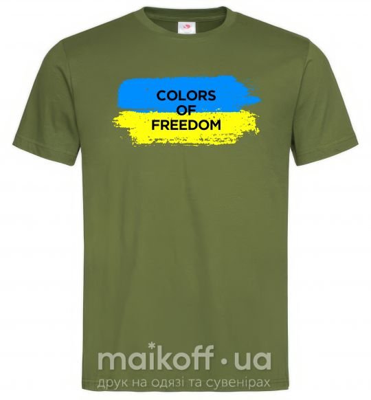 Мужская футболка Colors of freedom Оливковый фото