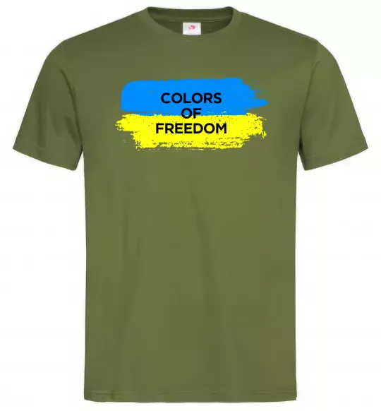 Мужская футболка Colors of freedom Оливковый фото