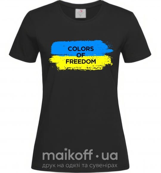 Жіноча футболка Colors of freedom Чорний фото