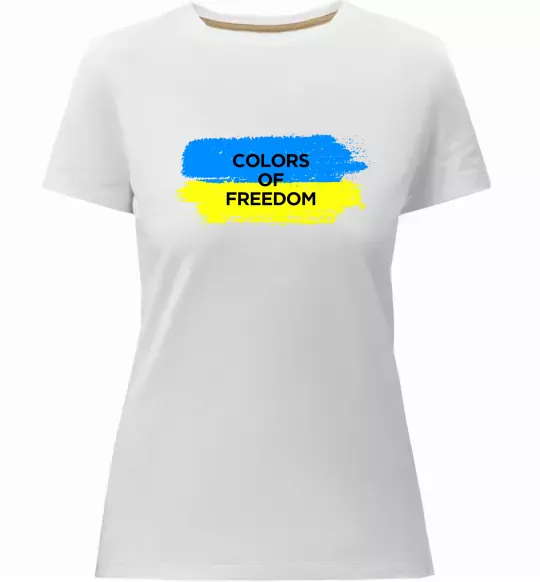 Жіноча преміум футболка Colors of freedom Білий фото