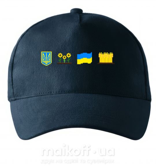 Кепка Ukraine pixel elements Темно-синій фото