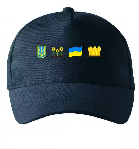 Кепка Ukraine pixel elements Темно-синий фото