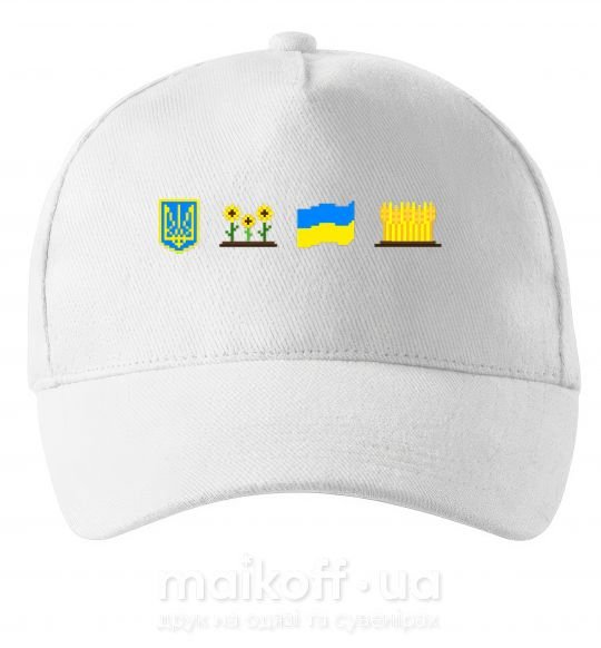 Кепка Ukraine pixel elements Білий фото