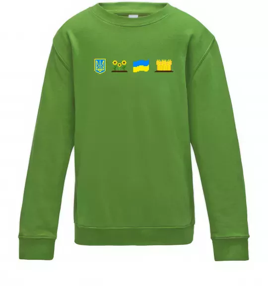 Детский Свитшот Ukraine pixel elements Лаймовый фото