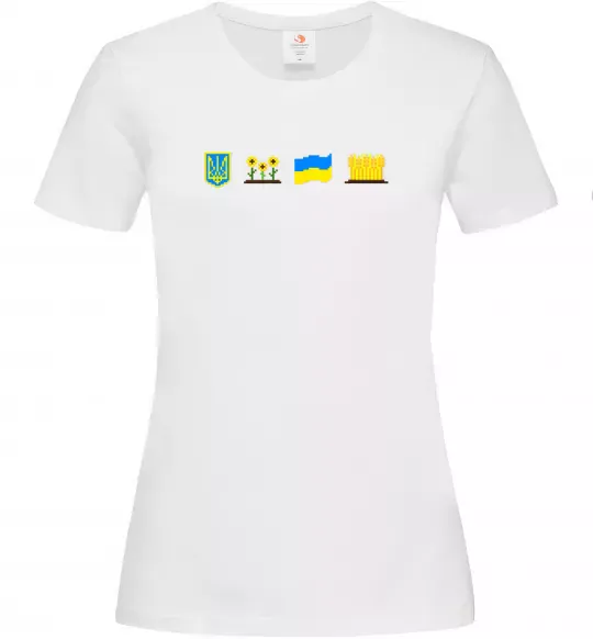 Жіноча футболка Ukraine pixel elements Білий фото