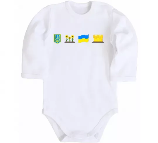 Детский боди Ukraine pixel elements Белый фото