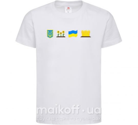 Дитяча футболка Ukraine pixel elements Білий фото