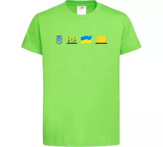 Детская футболка Ukraine pixel elements Лаймовый фото