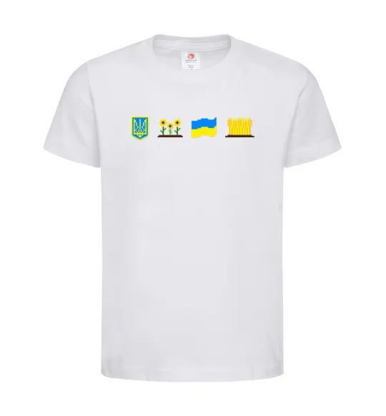 Дитяча футболка Ukraine pixel elements Білий фото