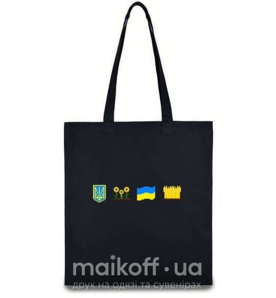 Еко-сумка Ukraine pixel elements Чорний фото