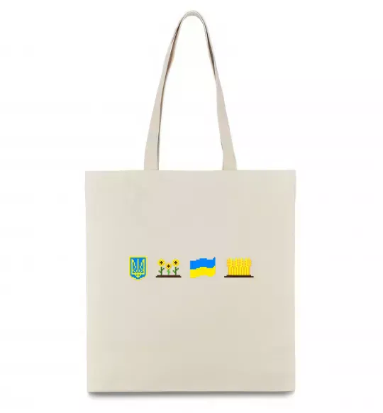 Еко-сумка Ukraine pixel elements Бежевий фото