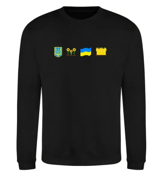 Свитшот Ukraine pixel elements Черный фото