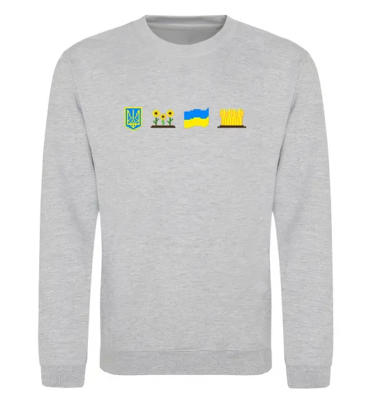 Свитшот Ukraine pixel elements Серый меланж фото