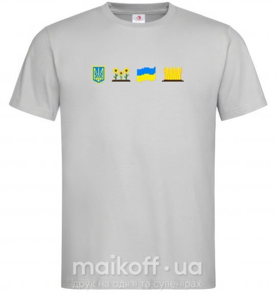 Мужская футболка Ukraine pixel elements Серый фото