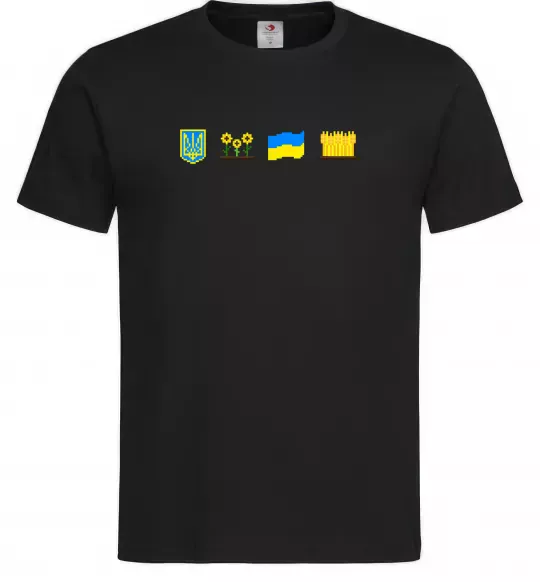 Чоловіча футболка Ukraine pixel elements Чорний фото