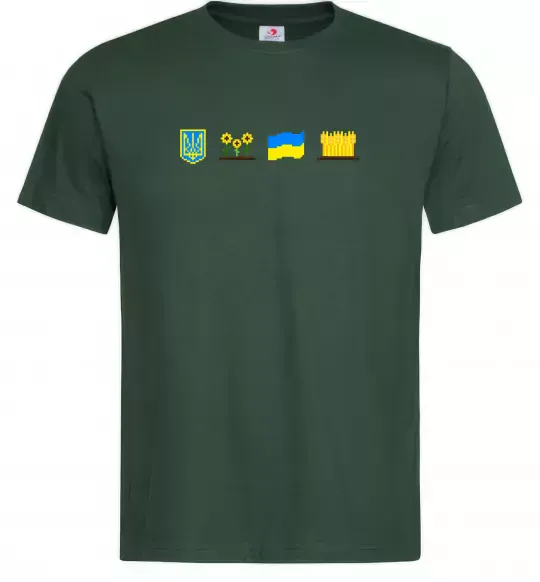 Чоловіча футболка Ukraine pixel elements Темно-зелений фото