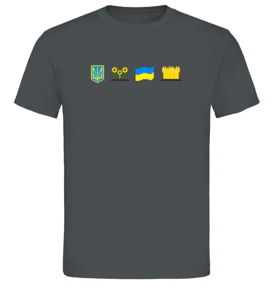 Чоловіча футболка Ukraine pixel elements Графіт фото