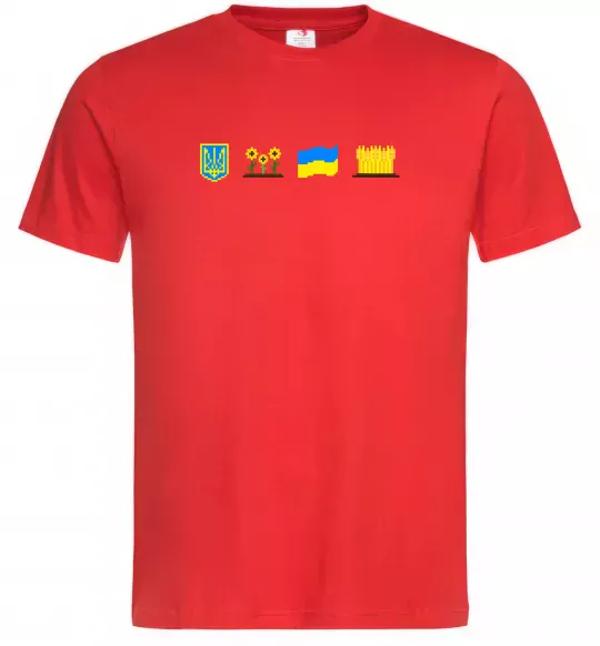 Чоловіча футболка Ukraine pixel elements Червоний фото