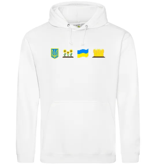 Чоловіча толстовка (худі) Ukraine pixel elements Білий фото