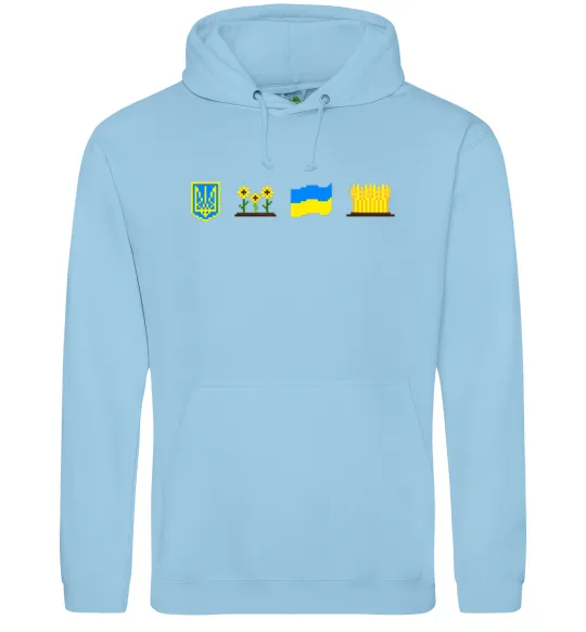 Мужская толстовка (худи) Ukraine pixel elements Голубой фото
