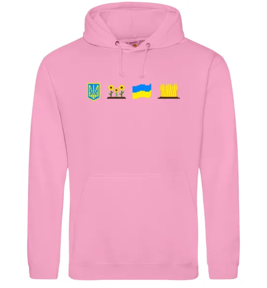 Жіноча толстовка (худі) Ukraine pixel elements Рожевий фото