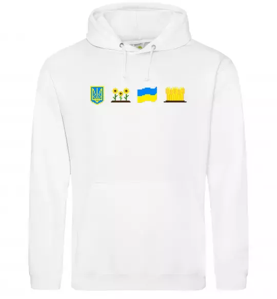 Женская толстовка (худи) Ukraine pixel elements Белый фото
