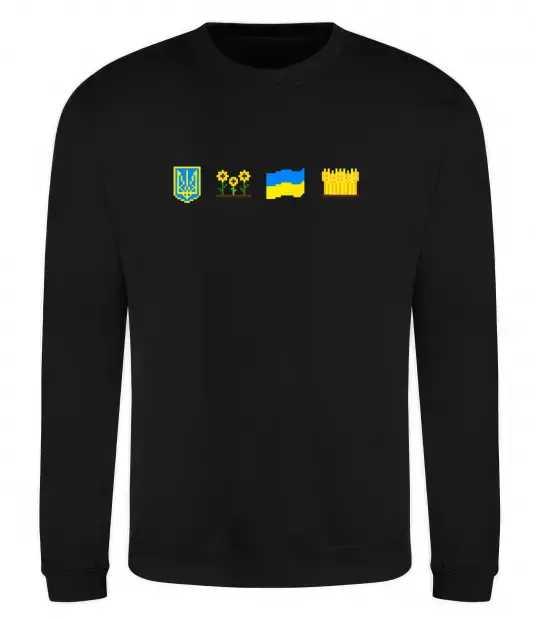 Світшот Ukraine pixel elements Чорний фото