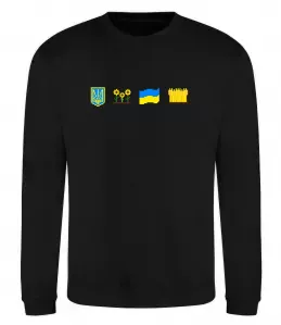 Свитшот Ukraine pixel elements Черный фото