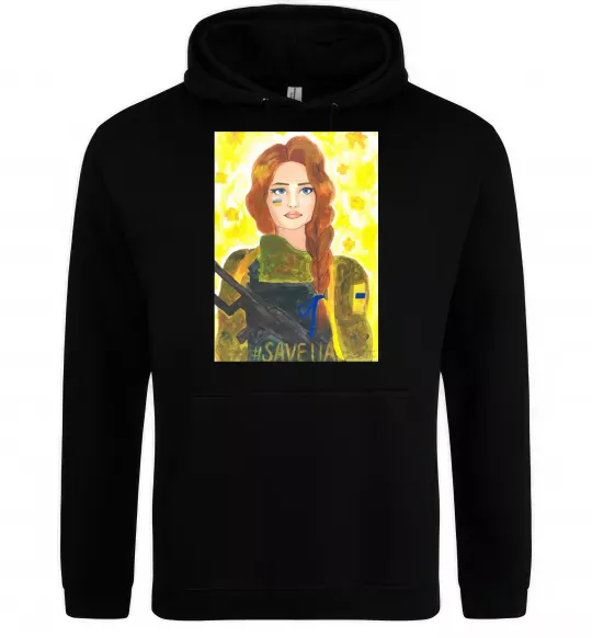 Чоловіча толстовка (худі) Save UA Захисниця Чорний фото