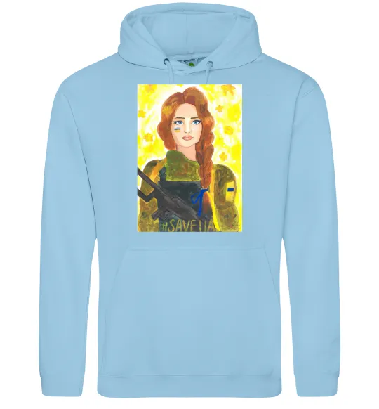 Чоловіча толстовка (худі) Save UA Захисниця Блакитний фото