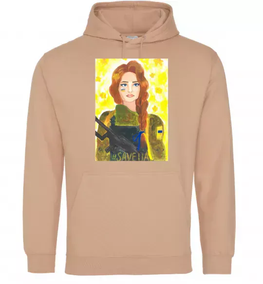 Жіноча толстовка (худі) Save UA Захисниця Пісочний фото