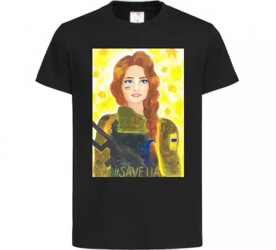 Детская футболка Save UA Захисниця Черный фото