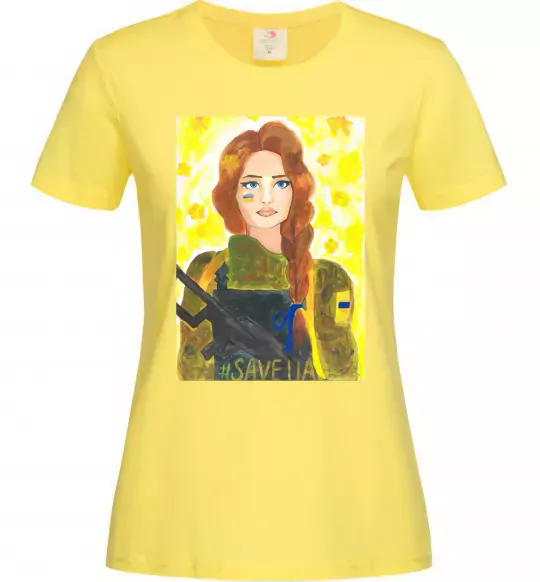 Жіноча футболка Save UA Захисниця Лимонний фото