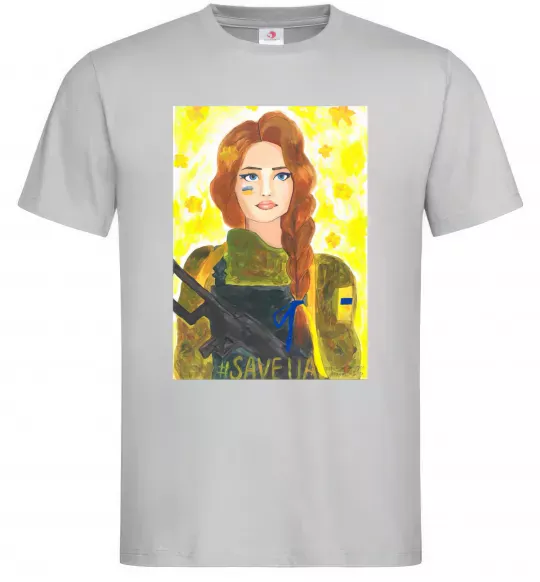 Мужская футболка Save UA Захисниця Серый фото