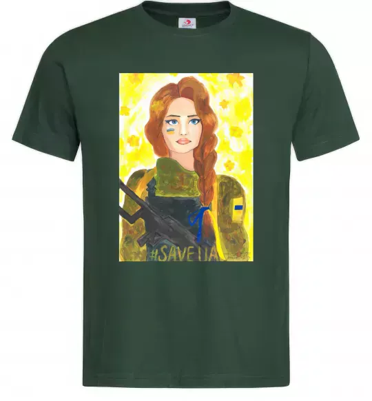 Мужская футболка Save UA Захисниця Темно-зеленый фото