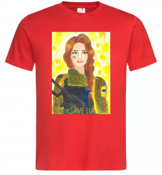 Мужская футболка Save UA Захисниця Красный фото