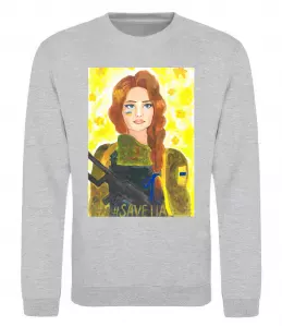 Свитшот Save UA Захисниця Серый меланж фото