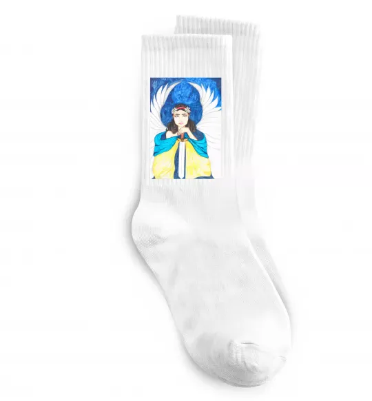 Шкарпетки Дівчина ангел України Білий фото