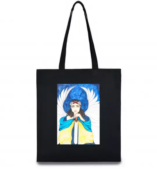 Еко-сумка Дівчина ангел України Чорний фото