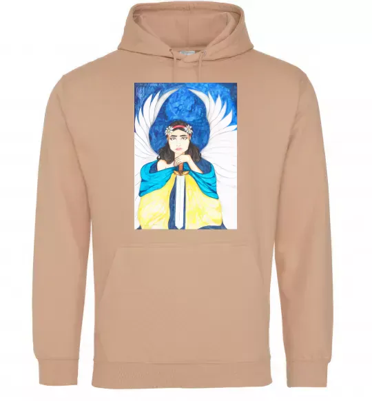 Мужская толстовка (худи) Дівчина ангел України Песочный фото
