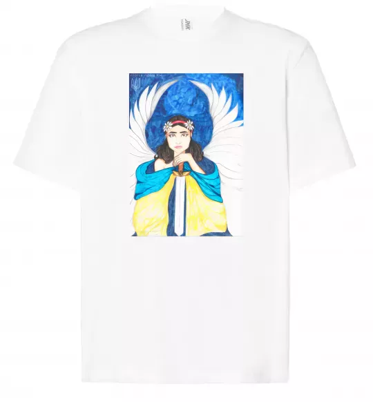 Футболка Оверсайз Дівчина ангел України Белый фото