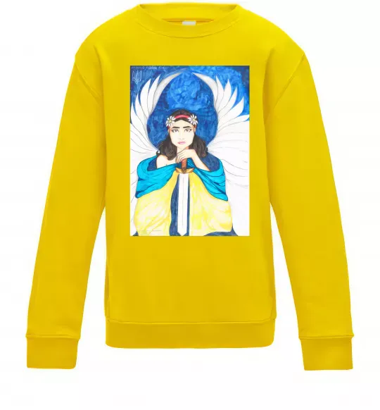 Дитячий світшот Дівчина ангел України Сонячно жовтий фото