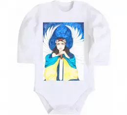 Детский боди Дівчина ангел України Белый фото