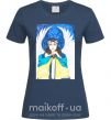 Жіноча футболка Дівчина ангел України Темно-синій фото