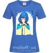 Жіноча футболка Дівчина ангел України Яскраво-синій фото