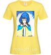 Жіноча футболка Дівчина ангел України Лимонний фото