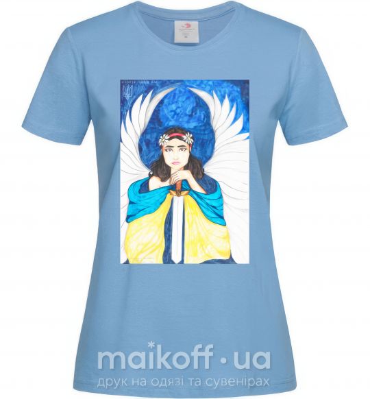 Жіноча футболка Дівчина ангел України Блакитний фото