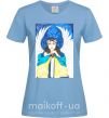 Жіноча футболка Дівчина ангел України Блакитний фото