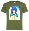 Чоловіча футболка Дівчина ангел України Оливковий Чоловіча футболка Дівчина ангел України Оливковий фото