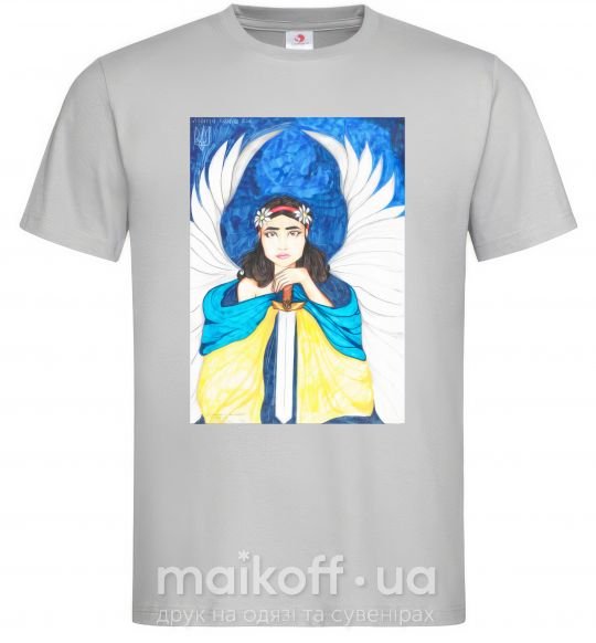 Чоловіча футболка Дівчина ангел України Сірий фото